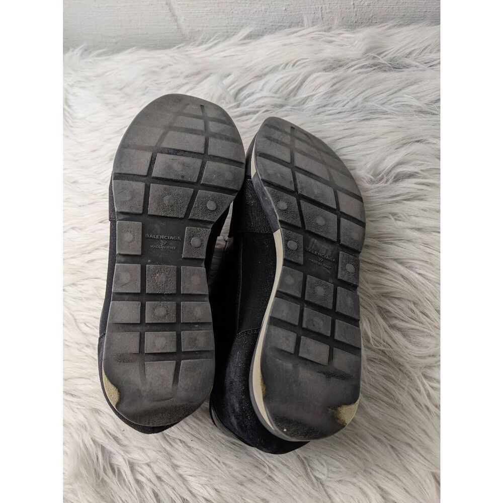 Balenciaga Black Leather and Mesh Race Runner Sneakers Size 39 - Picture 5 of 9